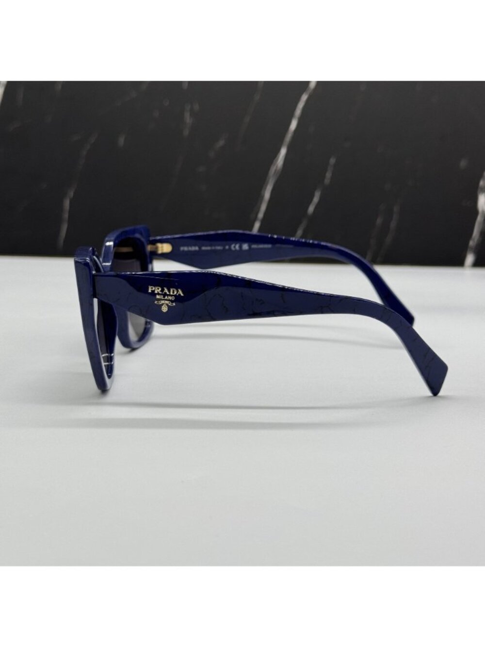 NEW PRADA PR19ZS 18D5W1 SUNGLASSES PR 19ZS 18D5W1 BLUE WOMEN OVERSIZED SPR 19Z - Picture 7 of 11